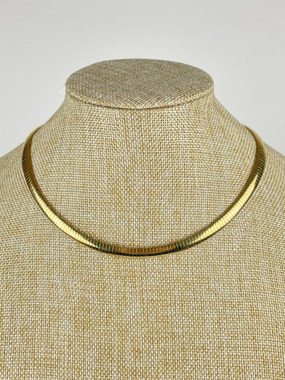 Vintage Gold Tone Omega Chain Princess Length Necklace 16.5"